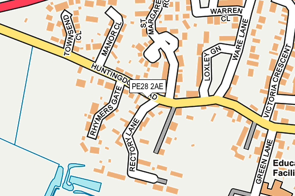 PE28 2AE map - OS OpenMap – Local (Ordnance Survey)
