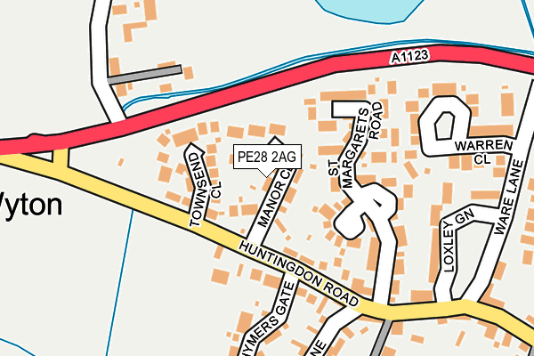 PE28 2AG map - OS OpenMap – Local (Ordnance Survey)