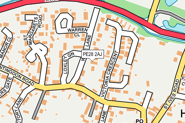 PE28 2AJ map - OS OpenMap – Local (Ordnance Survey)