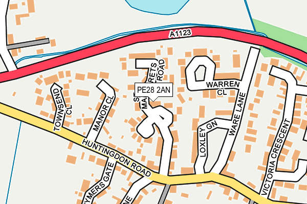 PE28 2AN map - OS OpenMap – Local (Ordnance Survey)