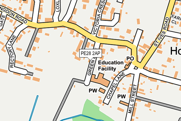 PE28 2AP map - OS OpenMap – Local (Ordnance Survey)