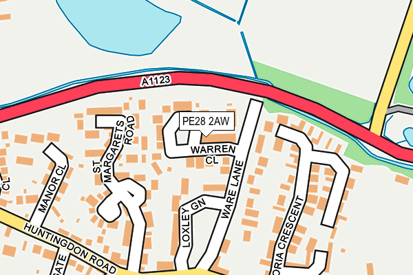 PE28 2AW map - OS OpenMap – Local (Ordnance Survey)