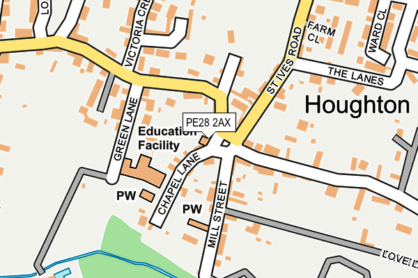 PE28 2AX map - OS OpenMap – Local (Ordnance Survey)