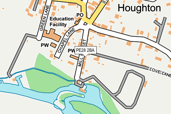 PE28 2BA map - OS OpenMap – Local (Ordnance Survey)