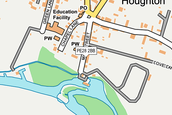 PE28 2BB map - OS OpenMap – Local (Ordnance Survey)