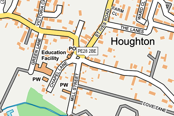 PE28 2BE map - OS OpenMap – Local (Ordnance Survey)