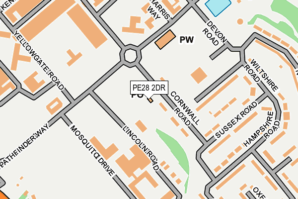 PE28 2DR map - OS OpenMap – Local (Ordnance Survey)