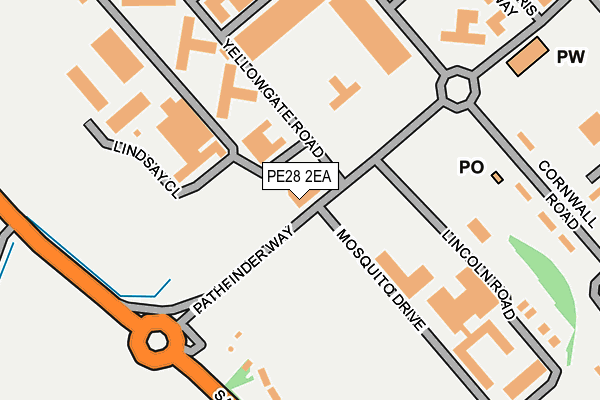 PE28 2EA map - OS OpenMap – Local (Ordnance Survey)