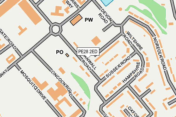 PE28 2ED map - OS OpenMap – Local (Ordnance Survey)
