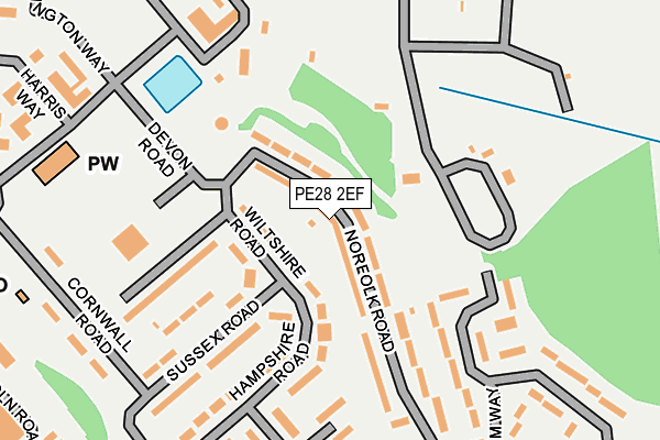 PE28 2EF map - OS OpenMap – Local (Ordnance Survey)