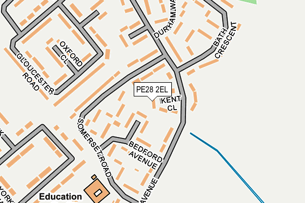 PE28 2EL map - OS OpenMap – Local (Ordnance Survey)