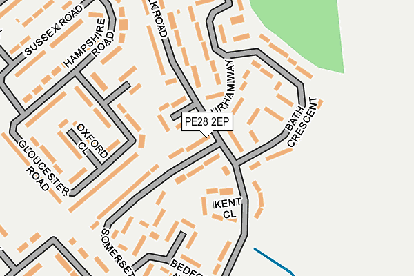 PE28 2EP map - OS OpenMap – Local (Ordnance Survey)