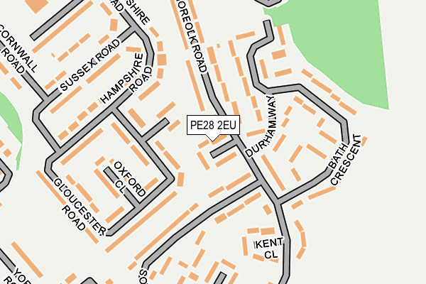 PE28 2EU map - OS OpenMap – Local (Ordnance Survey)