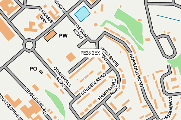 PE28 2EX map - OS OpenMap – Local (Ordnance Survey)