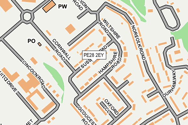 PE28 2EY map - OS OpenMap – Local (Ordnance Survey)