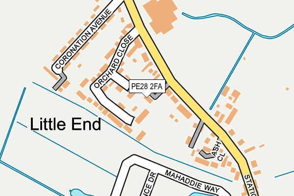 PE28 2FA map - OS OpenMap – Local (Ordnance Survey)