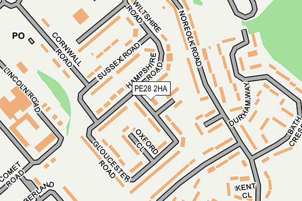 PE28 2HA map - OS OpenMap – Local (Ordnance Survey)