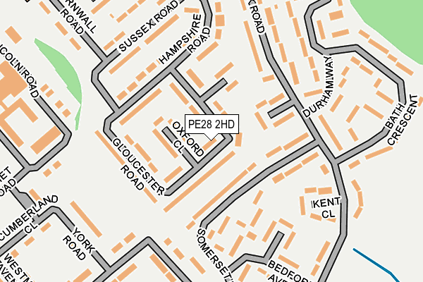 PE28 2HD map - OS OpenMap – Local (Ordnance Survey)