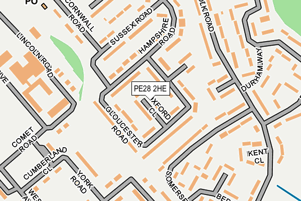 PE28 2HE map - OS OpenMap – Local (Ordnance Survey)