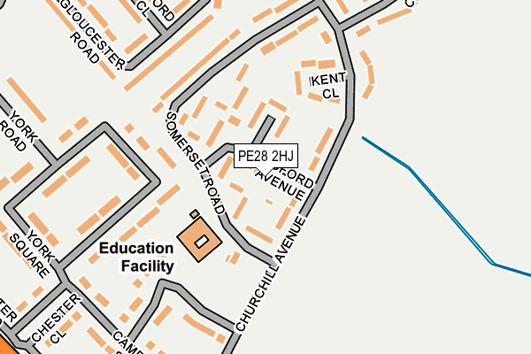 PE28 2HJ map - OS OpenMap – Local (Ordnance Survey)