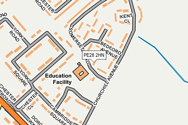PE28 2HN map - OS OpenMap – Local (Ordnance Survey)