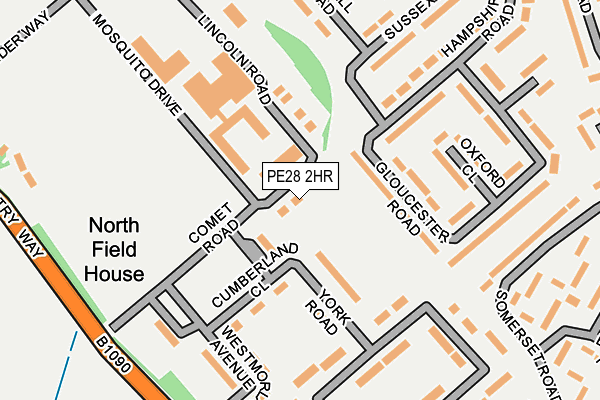 PE28 2HR map - OS OpenMap – Local (Ordnance Survey)