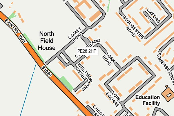 PE28 2HT map - OS OpenMap – Local (Ordnance Survey)