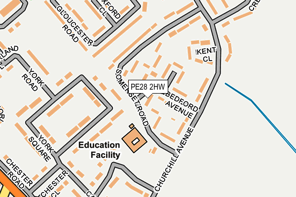 PE28 2HW map - OS OpenMap – Local (Ordnance Survey)