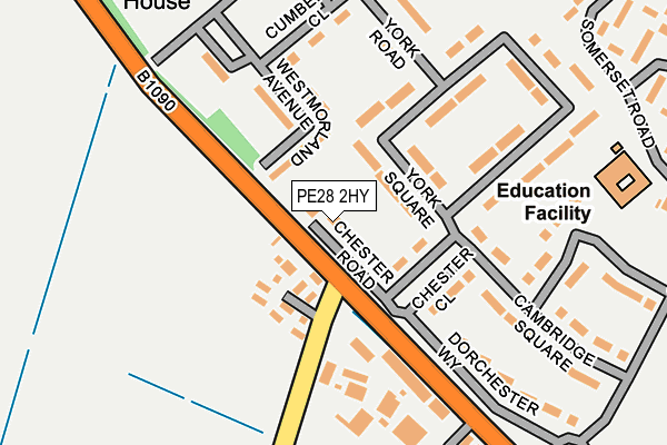 PE28 2HY map - OS OpenMap – Local (Ordnance Survey)