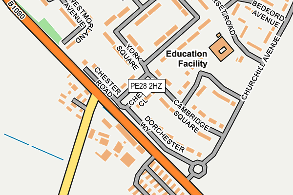 PE28 2HZ map - OS OpenMap – Local (Ordnance Survey)