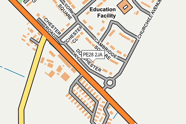 PE28 2JA map - OS OpenMap – Local (Ordnance Survey)