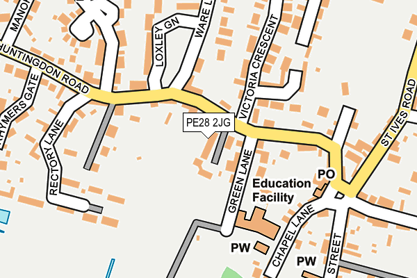 PE28 2JG map - OS OpenMap – Local (Ordnance Survey)