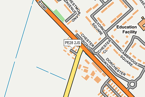 PE28 2JS map - OS OpenMap – Local (Ordnance Survey)
