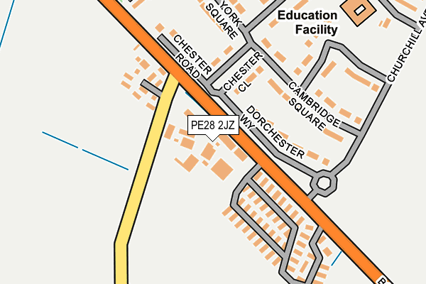PE28 2JZ map - OS OpenMap – Local (Ordnance Survey)