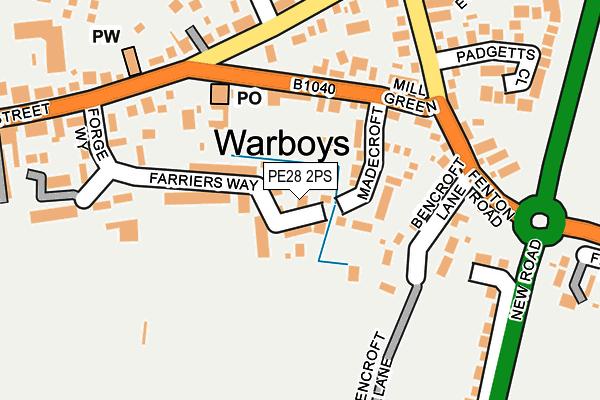 PE28 2PS map - OS OpenMap – Local (Ordnance Survey)
