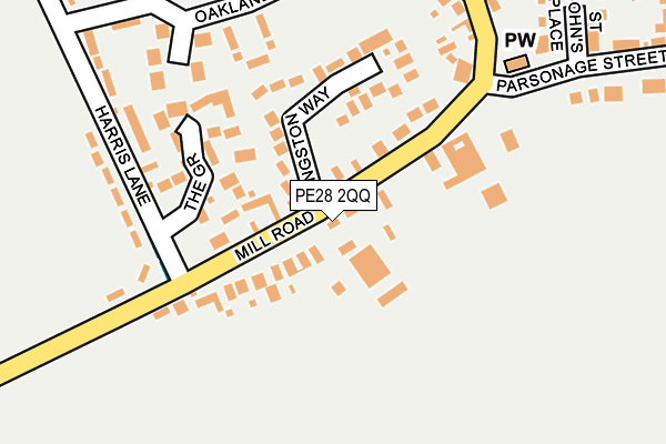 PE28 2QQ map - OS OpenMap – Local (Ordnance Survey)