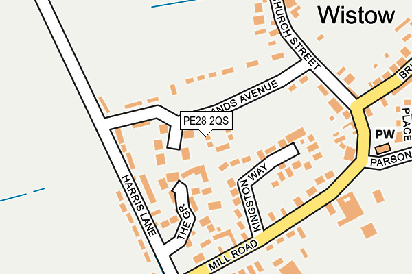 PE28 2QS map - OS OpenMap – Local (Ordnance Survey)