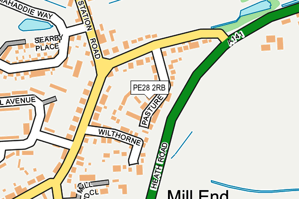 PE28 2RB map - OS OpenMap – Local (Ordnance Survey)