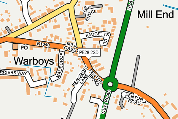 PE28 2SD map - OS OpenMap – Local (Ordnance Survey)