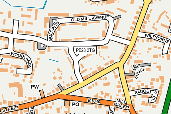 PE28 2TG map - OS OpenMap – Local (Ordnance Survey)