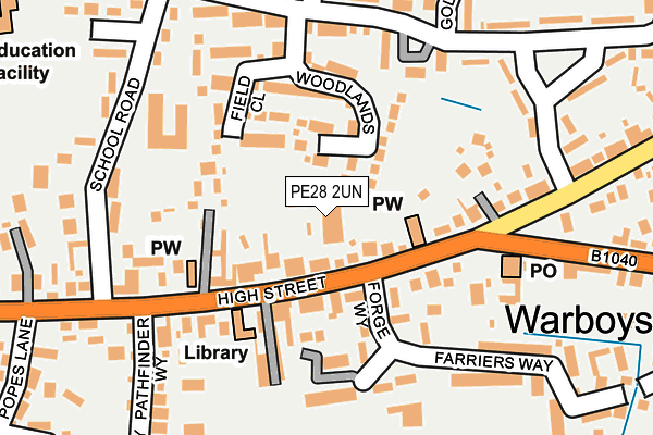 PE28 2UN map - OS OpenMap – Local (Ordnance Survey)