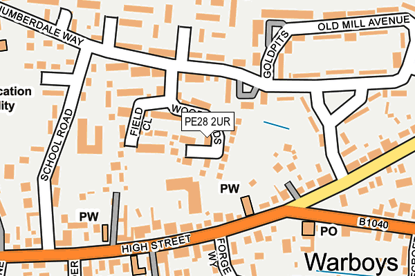 PE28 2UR map - OS OpenMap – Local (Ordnance Survey)