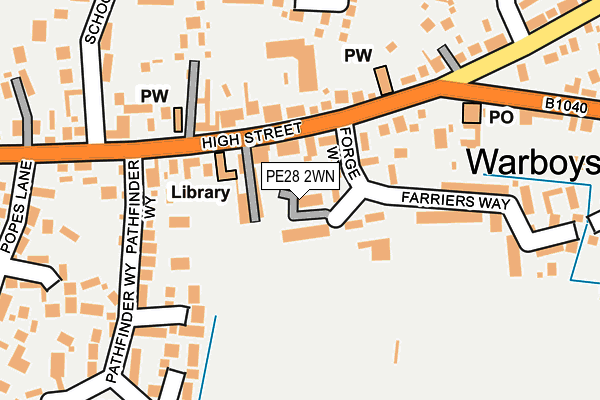 PE28 2WN map - OS OpenMap – Local (Ordnance Survey)