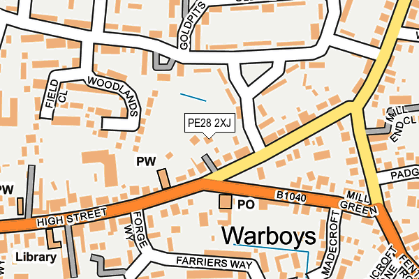 PE28 2XJ map - OS OpenMap – Local (Ordnance Survey)