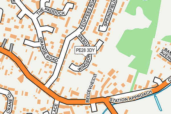 PE28 3DY map - OS OpenMap – Local (Ordnance Survey)