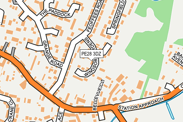 PE28 3DZ map - OS OpenMap – Local (Ordnance Survey)