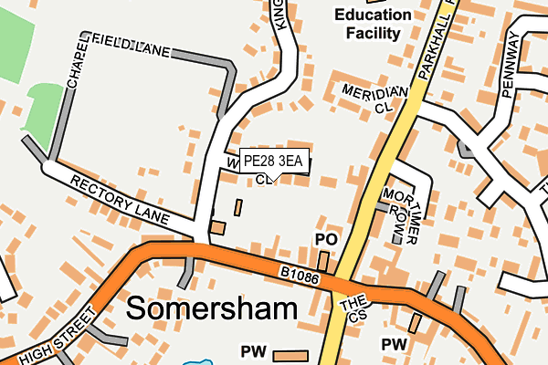 PE28 3EA map - OS OpenMap – Local (Ordnance Survey)