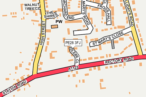 PE28 3FJ map - OS OpenMap – Local (Ordnance Survey)