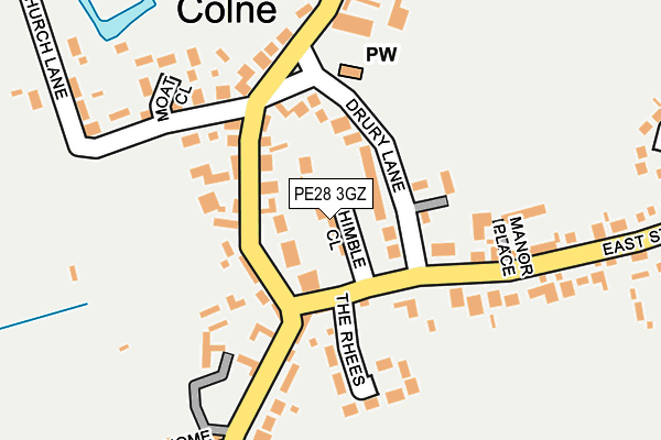 PE28 3GZ map - OS OpenMap – Local (Ordnance Survey)