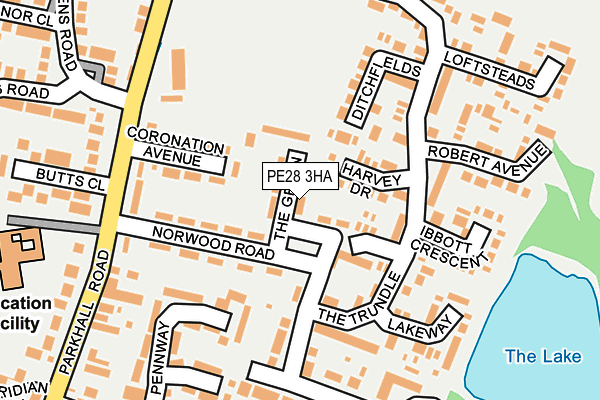 PE28 3HA map - OS OpenMap – Local (Ordnance Survey)